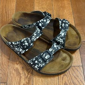 Birkenstock Women's Black Floral Sandals size women’s 10